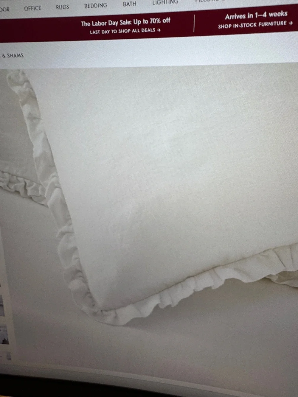 West Elm European Flax Linen-Style Cream Duvet Cover Set size:King